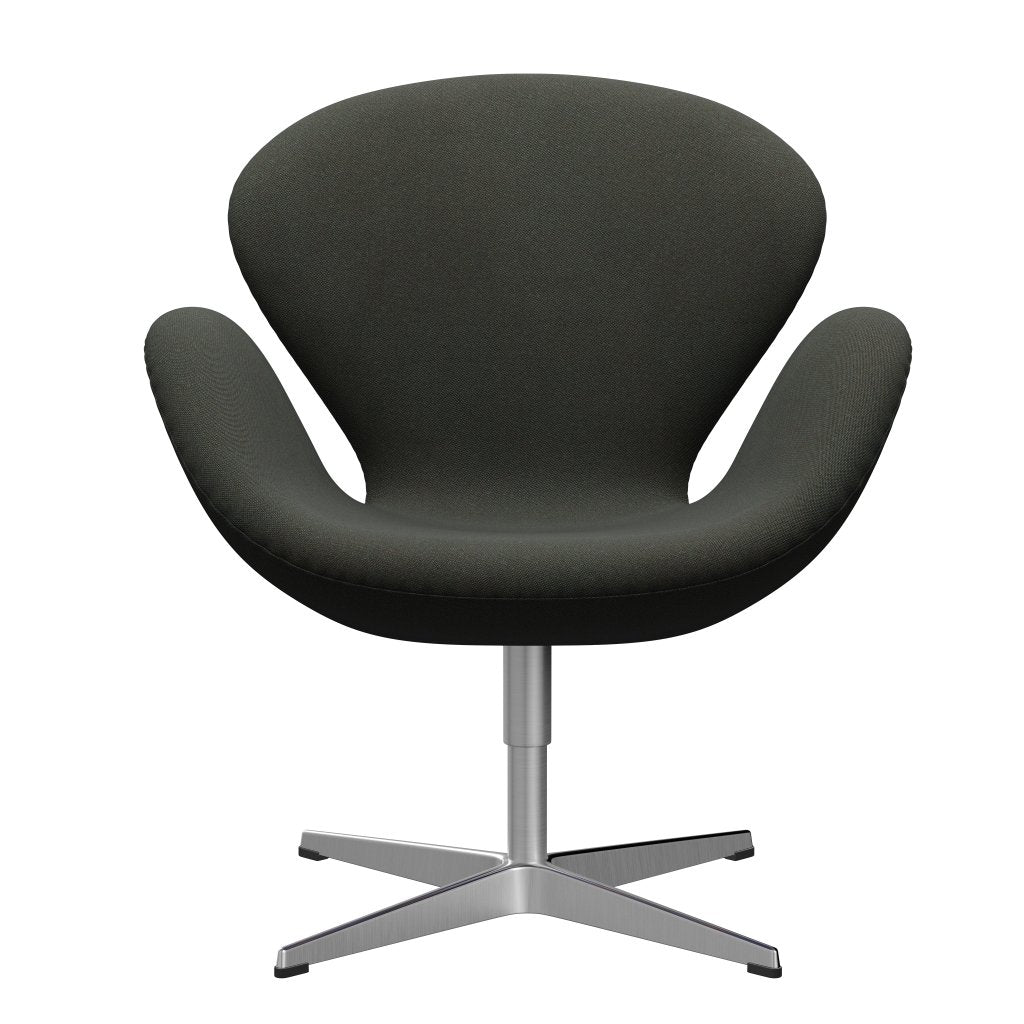 [product_category]-Fritz Hansen Swan Lounge Chair, Satin Brushed Aluminium/Rime Dark Grey/Khaki/Blue-Fritz Hansen-3320-RIM991-SPAL-FRI-1