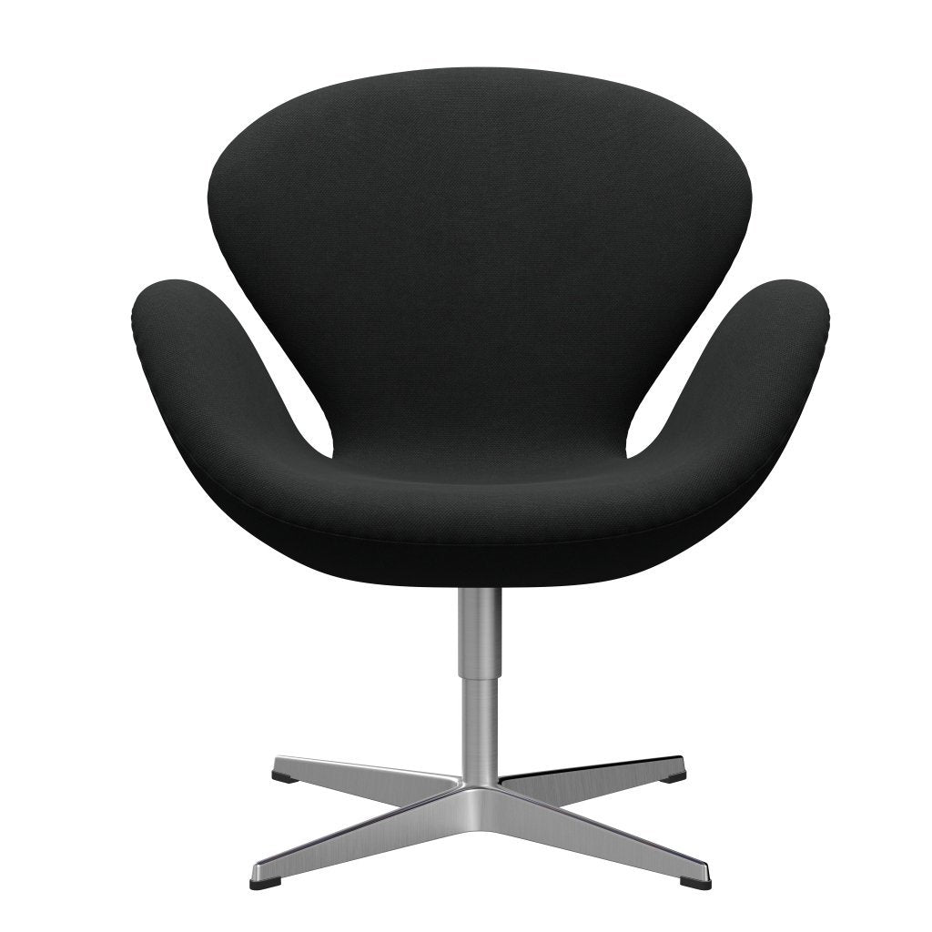 Fritz Hansen Swan Lounge Chair, Satin borstade aluminium/Steelcut Dark Brown (380)