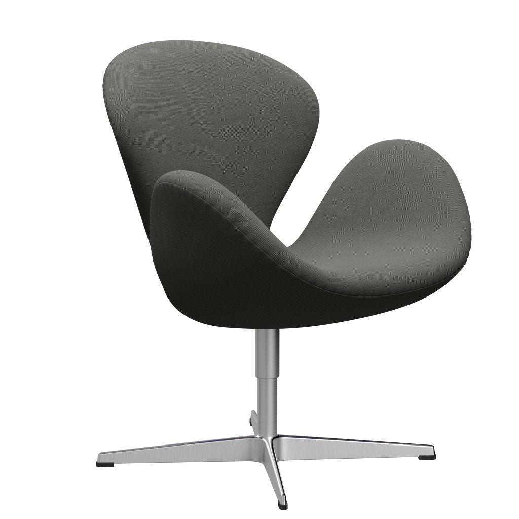 [product_category]-Fritz Hansen Swan Lounge Chair, Satin Brushed Aluminium/Steelcut Grey-Fritz Hansen-3320-STI160-SPAL-FRI-2