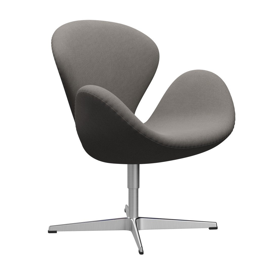 [product_category]-Fritz Hansen Swan Lounge Chair, Satin Brushed Aluminium/Steelcut Medium Grey-Fritz Hansen-3320-STI155-SPAL-FRI-2