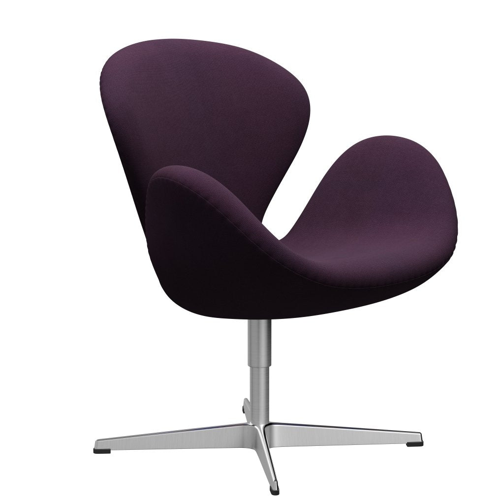 [product_category]-Fritz Hansen Swan Lounge Chair, Satin Brushed Aluminium/Steelcut Middle Violet-Fritz Hansen-3320-STI625-SPAL-FRI-2