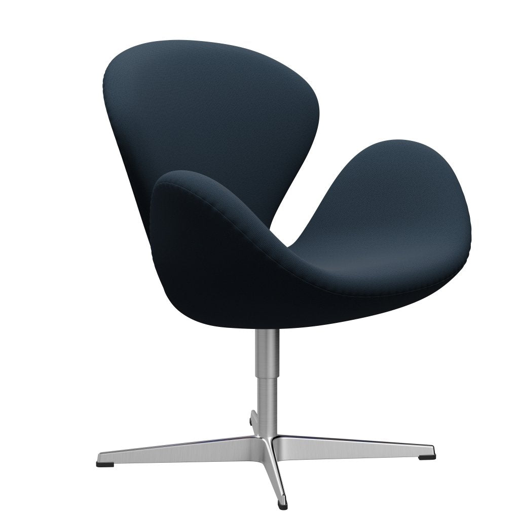 [product_category]-Fritz Hansen Swan Lounge Chair, Satin Brushed Aluminium/Steelcut Navy Blue-Fritz Hansen-3320-STI780-SPAL-FRI-2