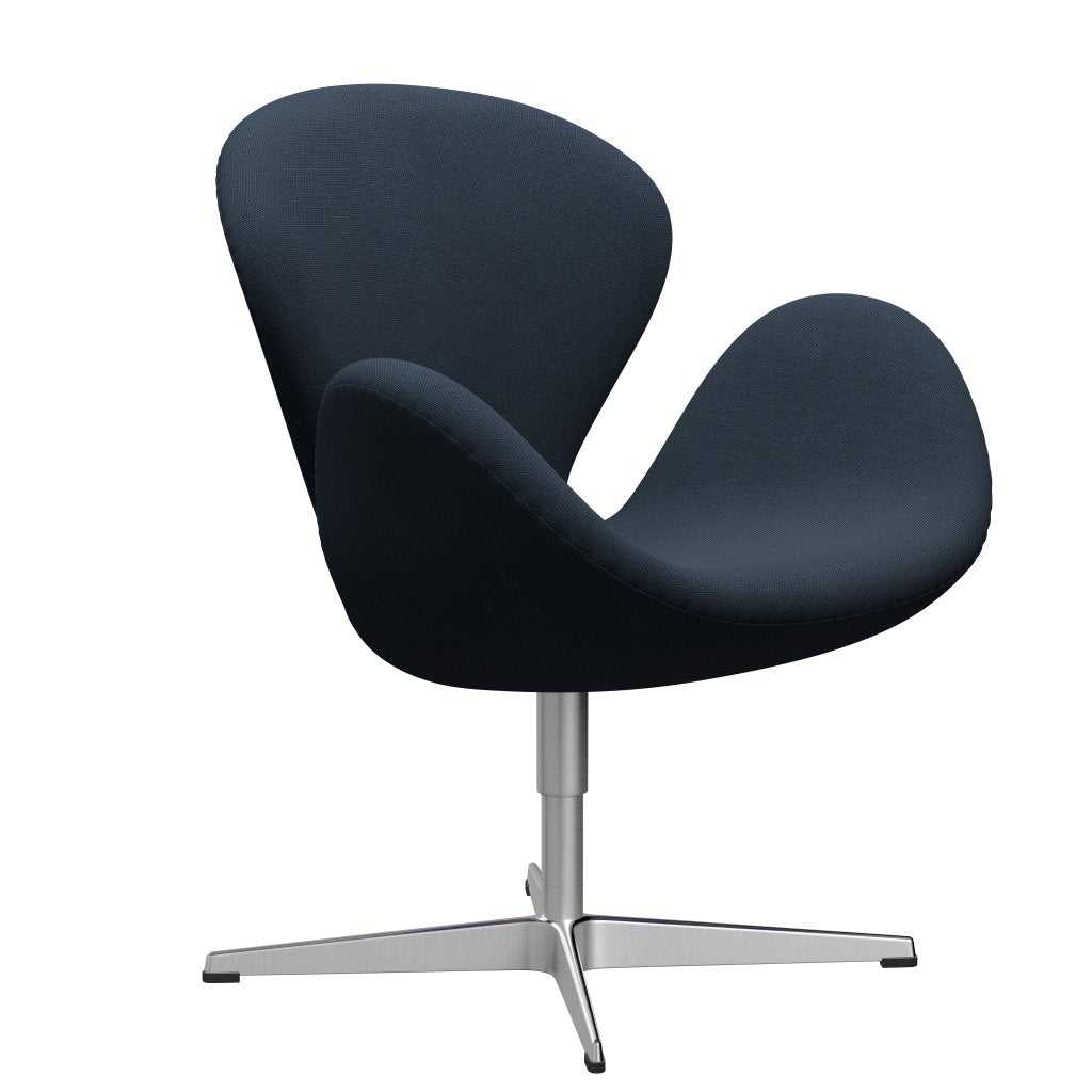 [product_category]-Fritz Hansen Swan Lounge Chair, Satin Brushed Aluminium/Steelcut Trio Dark Brown Blue-Fritz Hansen-3320-STR756-SPAL-FRI-2