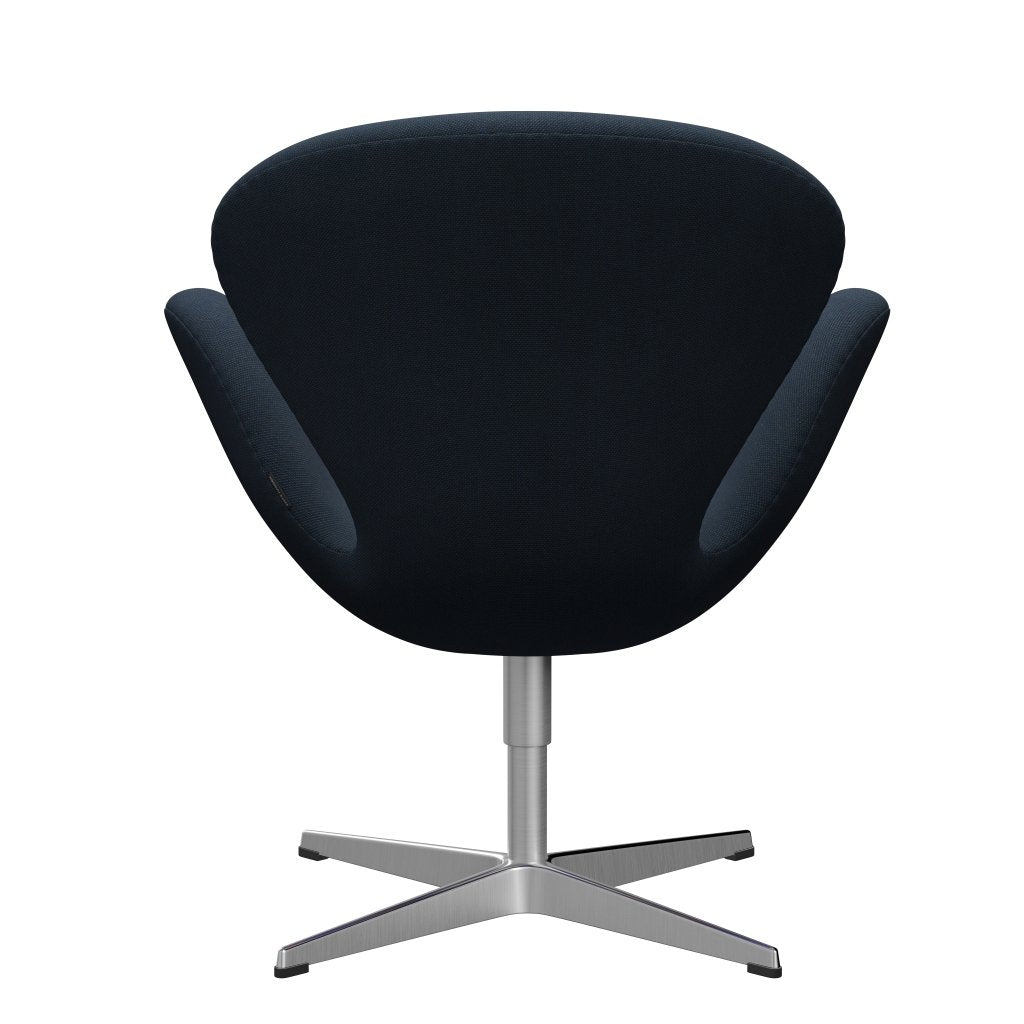 [product_category]-Fritz Hansen Swan Lounge Chair, Satin Brushed Aluminium/Steelcut Trio Dark Brown Blue-Fritz Hansen-3320-STR756-SPAL-FRI-4