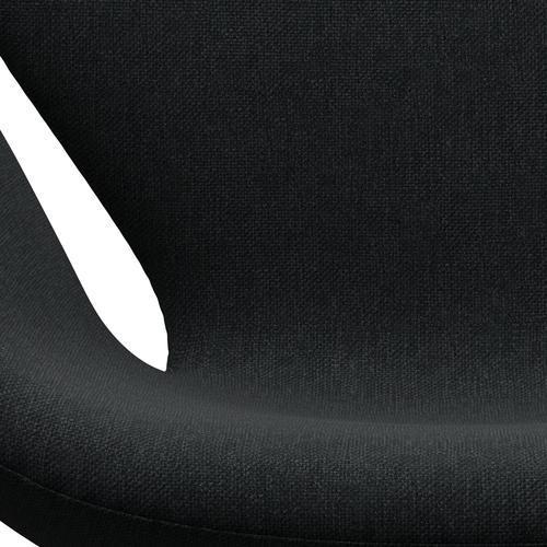 [product_category]-Fritz Hansen Swan Lounge Chair, Satin Brushed Aluminium/Sunniva Black/Dark Grey-Fritz Hansen-3320-SV183-SPAL-FRI-6