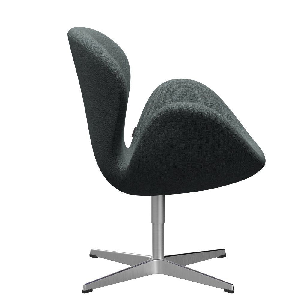 [product_category]-Fritz Hansen Swan Lounge Chair, Satin Brushed Aluminium/Sunniva Steel Grey-Fritz Hansen-3320-SV1079-SPAL-FRI-3