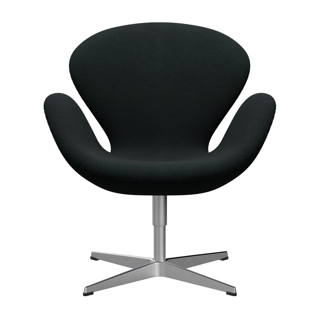 [product_category]-Fritz Hansen Swan Lounge Chair, Satin Brushed Aluminium/Tonus Black-Fritz Hansen-3320-TON128-SPAL-FRI-1