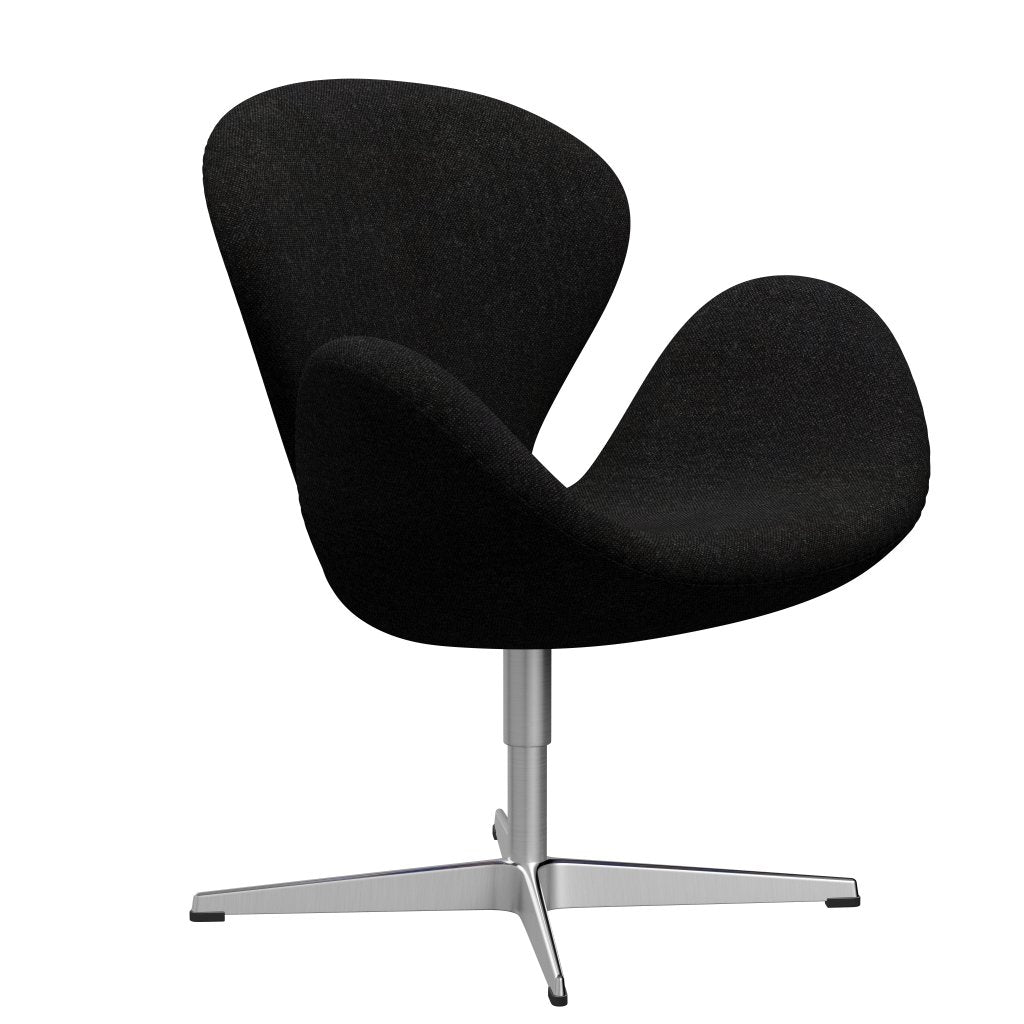 [product_category]-Fritz Hansen Swan Lounge Chair, Sating Brushed Aluminium/Hallingdal Charcoal-Fritz Hansen-3320-HAL180-SPAL-FRI-2