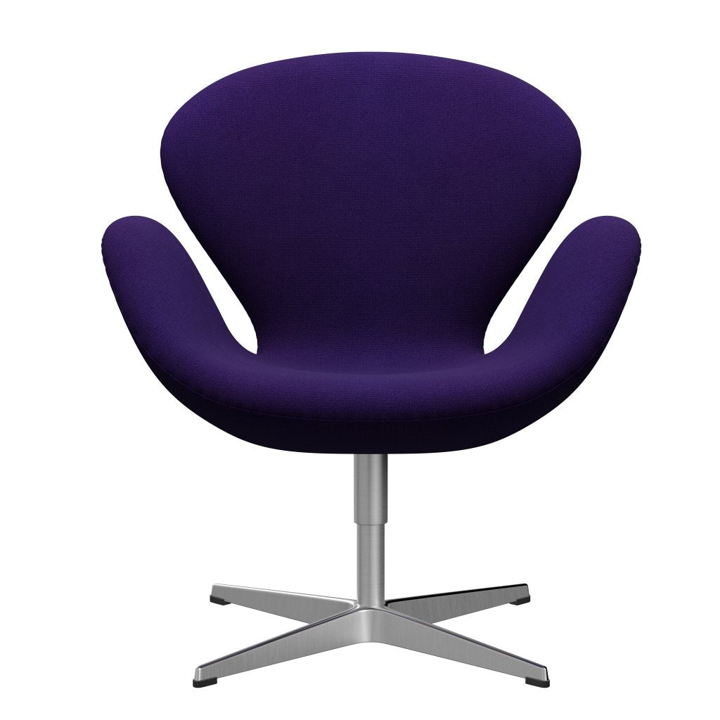 [product_category]-Fritz Hansen Swan Lounge Chair, Sating Brushed Aluminium/Hallingdal Violet-Fritz Hansen-3320-HAL702-SPAL-FRI-1
