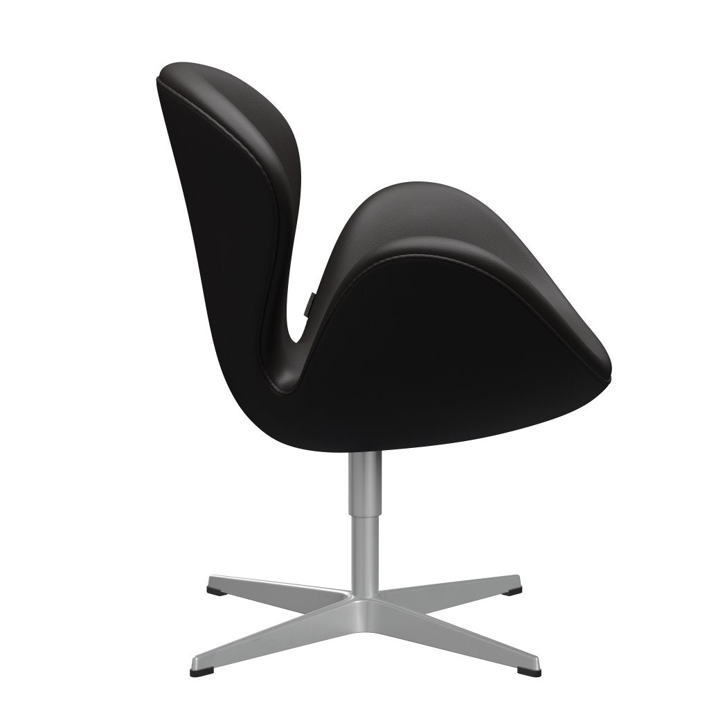 [product_category]-Fritz Hansen Swan Lounge Chair, Silver Grey/Aura Black Brown-Fritz Hansen-3320-CLBBR-SGBASE-FRI-3