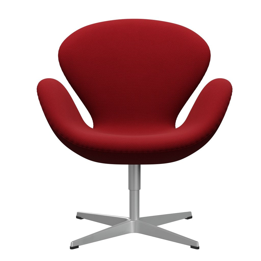 [product_category]-Fritz Hansen Swan Lounge Chair, Silver Grey/Diablo Warm Red-Fritz Hansen-3320-DIA300-SGBASE-FRI-1