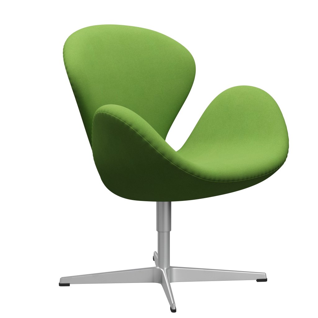 Fritz Hansen Swan Lounge Chair, Silbergrau/Divina Lime Light