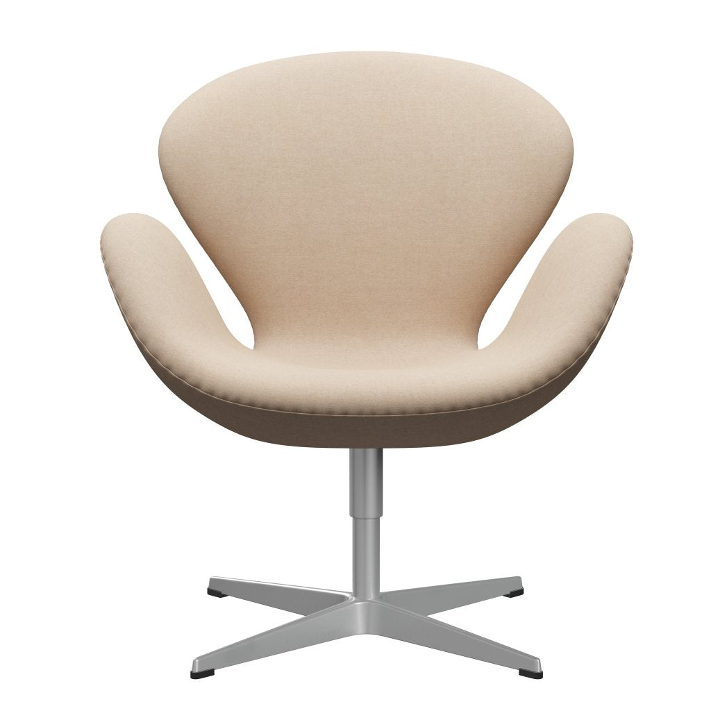 [product_category]-Fritz Hansen Swan Lounge Chair, Silver Grey/Divina Md Crème-Fritz Hansen-3320-DMD203-SGBASE-FRI-1