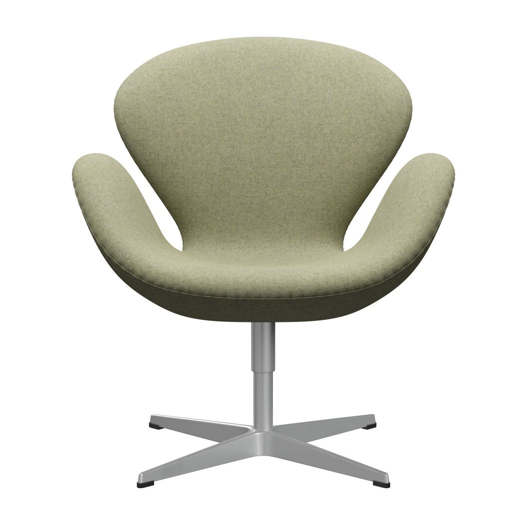 [product_category]-Fritz Hansen Swan Lounge Chair, Silver Grey/Divina Md Delicate Green-Fritz Hansen-3320-DMD913-SGBASE-FRI-1