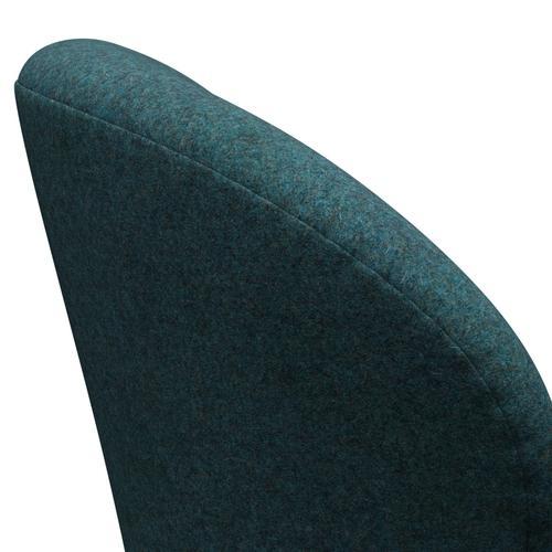 Fritz Hansen Swan Lounge Stuhl, Silbergrau/Divina MD Turquoise Dunkelheit