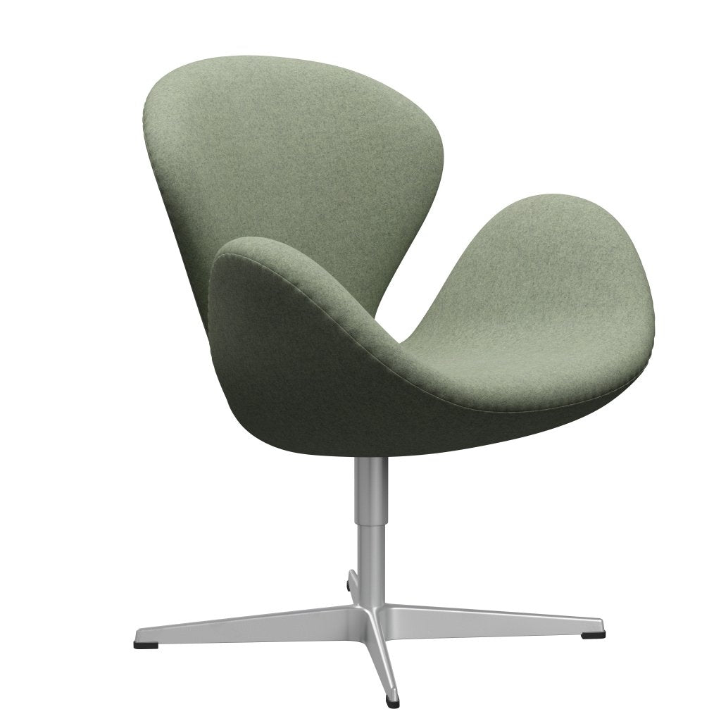 [product_category]-Fritz Hansen Swan Lounge Chair, Silver Grey/Divina Melange Light Green-Fritz Hansen-3320-DIM917-SGBASE-FRI-2