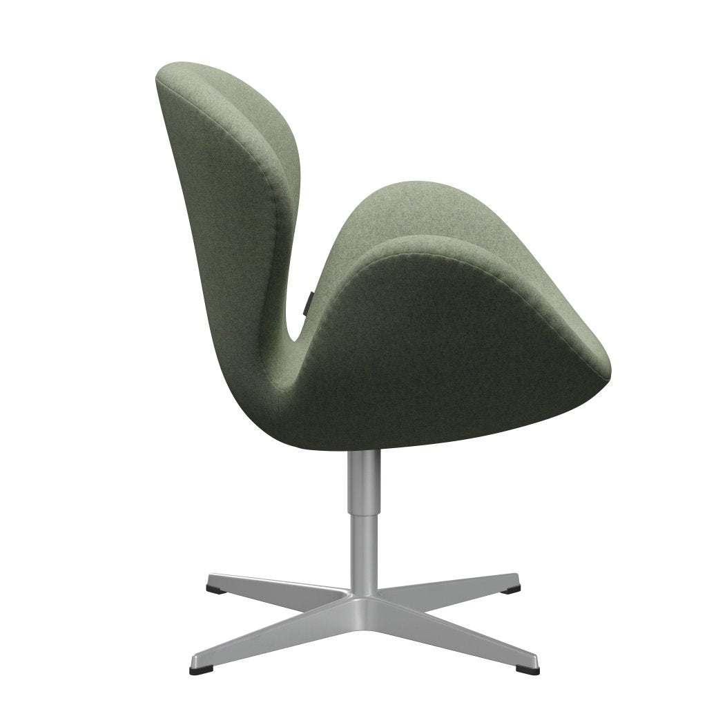 [product_category]-Fritz Hansen Swan Lounge Chair, Silver Grey/Divina Melange Light Green-Fritz Hansen-3320-DIM917-SGBASE-FRI-3