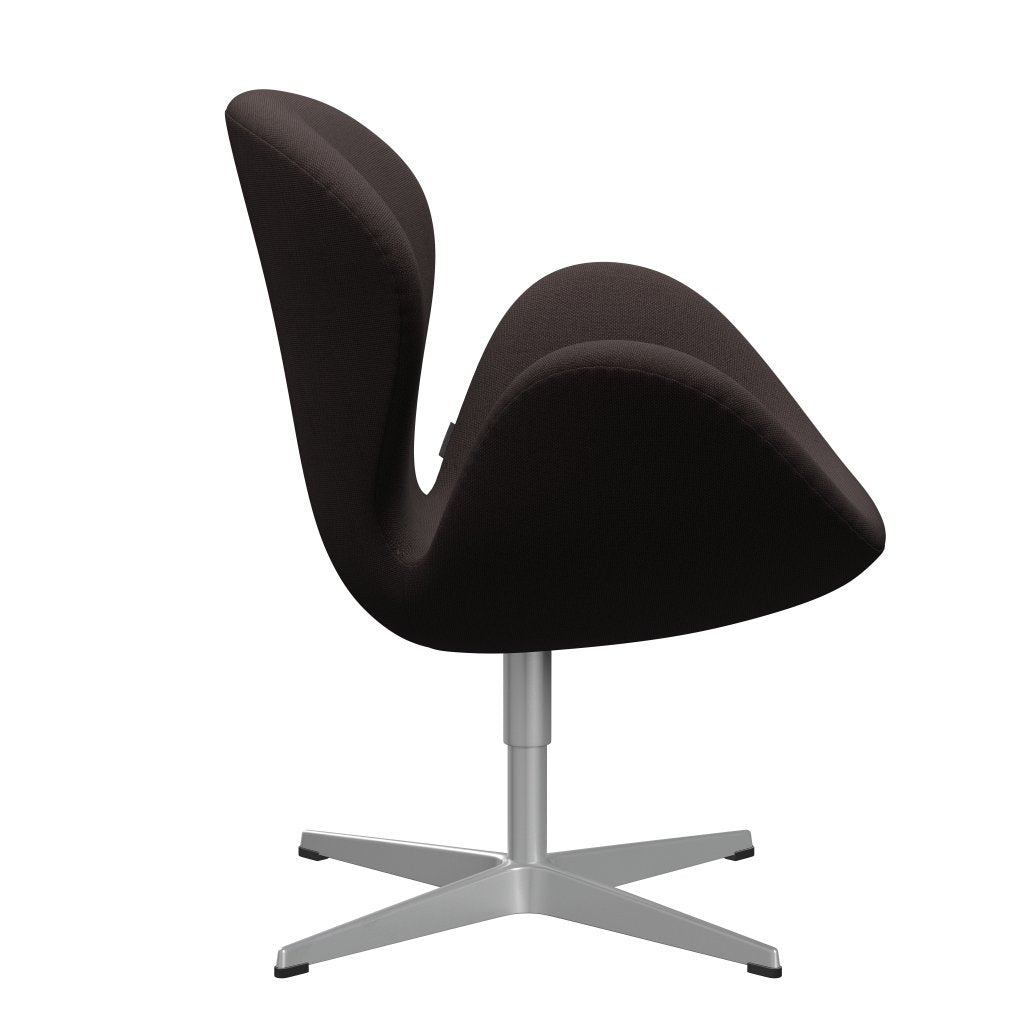 [product_category]-Fritz Hansen Swan Lounge Chair, Silver Grey/Steelcut Dark Earth Brown-Fritz Hansen-3320-STI695-SGBASE-FRI-3