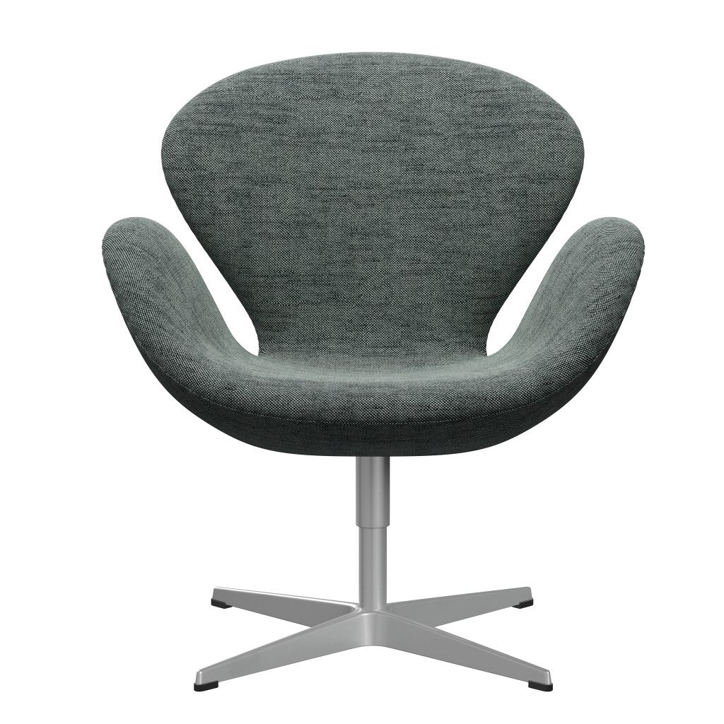 Fritz Hansen Swan Lounge Chair, Grey Silver / Sunniva noir / blanc