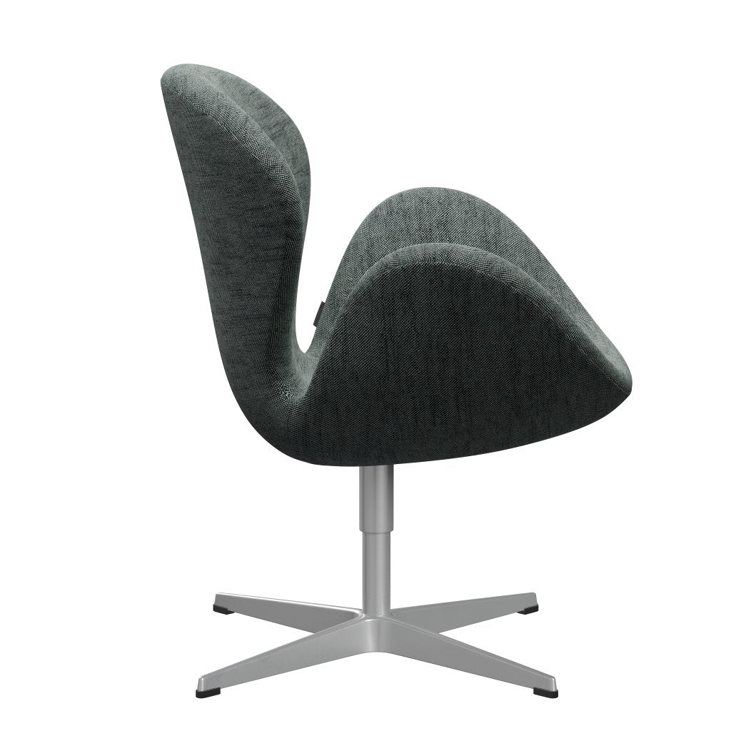 Fritz Hansen Swan Lounge Chair, Grey Silver / Sunniva noir / blanc