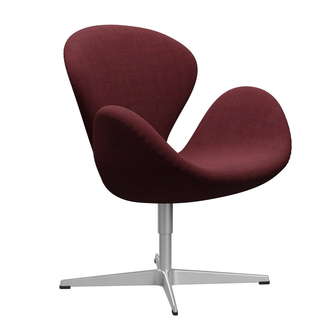 Fritz Hansen Swan Lounge Stuhl, Silbergrau/Sunniva Burgundy