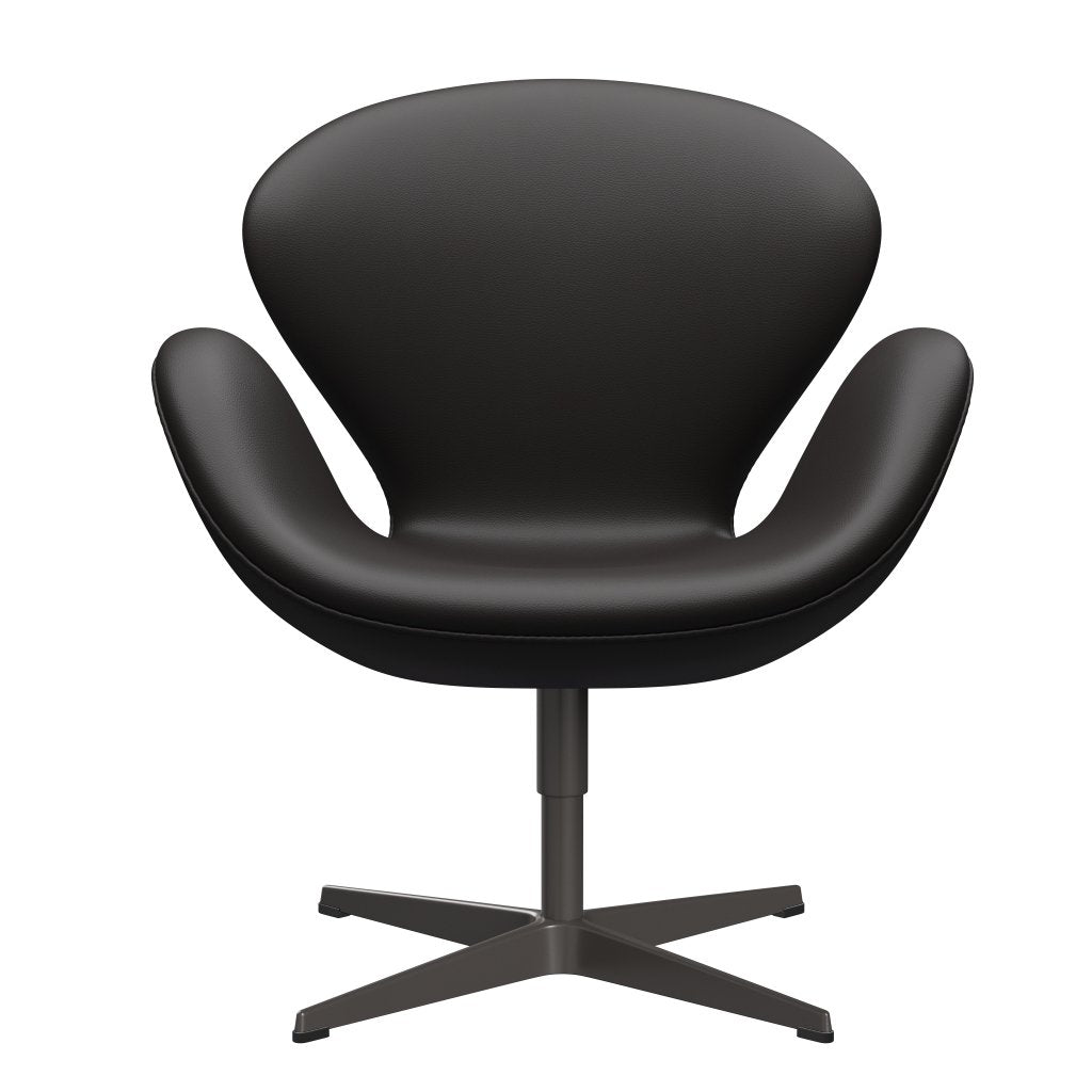 Fritz Hansen Swan Lounge Stuhl, warmer Graphit/Aura schwarzbraun