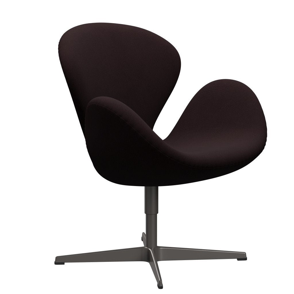 Fritz Hansen Swan Lounge Chair, Graphite chaud / Christianshavn Dark Red Uni