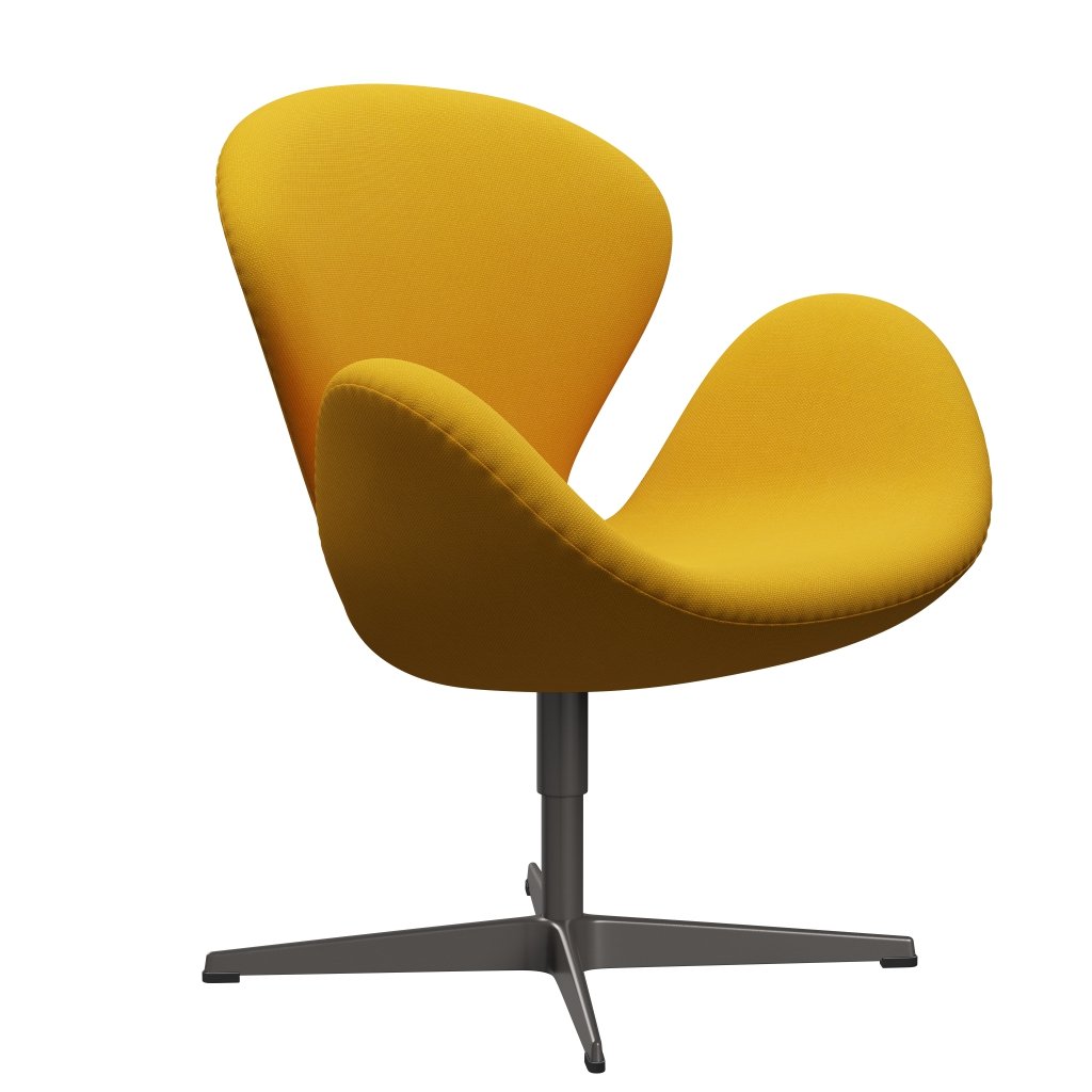 Fritz Hansen Swan Lounge Sillón, grafito cálido/trío de acero amarillo