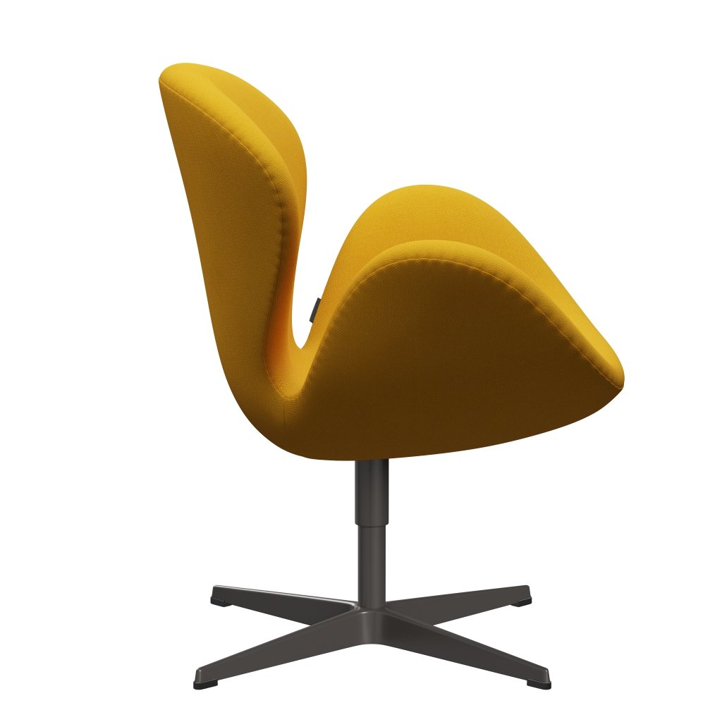 Fritz Hansen Swan Lounge Sillón, grafito cálido/trío de acero amarillo