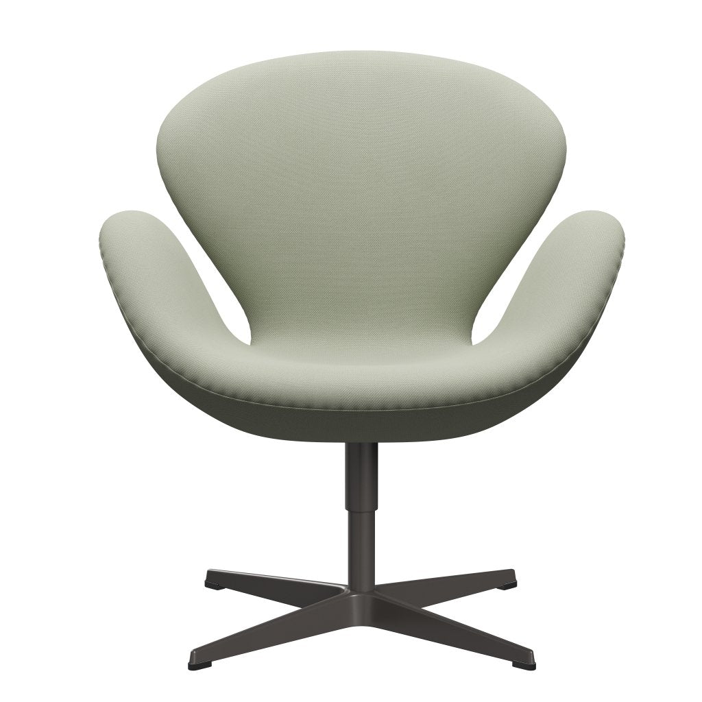 Fritz Hansen Swan Lounge Chair, warmes Graphit/Stahlcut türkisfarben