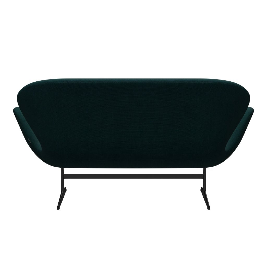 [product_category]-Fritz Hansen Swan Sofa 2 Seater, Black Lacquered/Canvas Dark Blue/Green-Fritz Hansen-3321-CA0984-BLLA-FRI-4