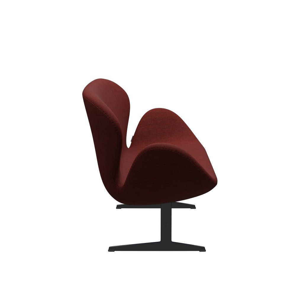 [product_category]-Fritz Hansen Swan Sofa 2 Seater, Black Lacquered/Canvas Dark Red-Fritz Hansen-3321-CA0576-BLLA-FRI-3