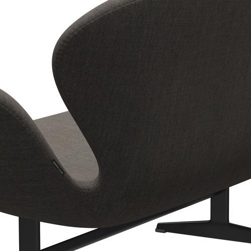 [product_category]-Fritz Hansen Swan Sofa 2 Seater, Black Lacquered/Canvas Grey-Fritz Hansen-3321-CA0134-BLLA-FRI-5