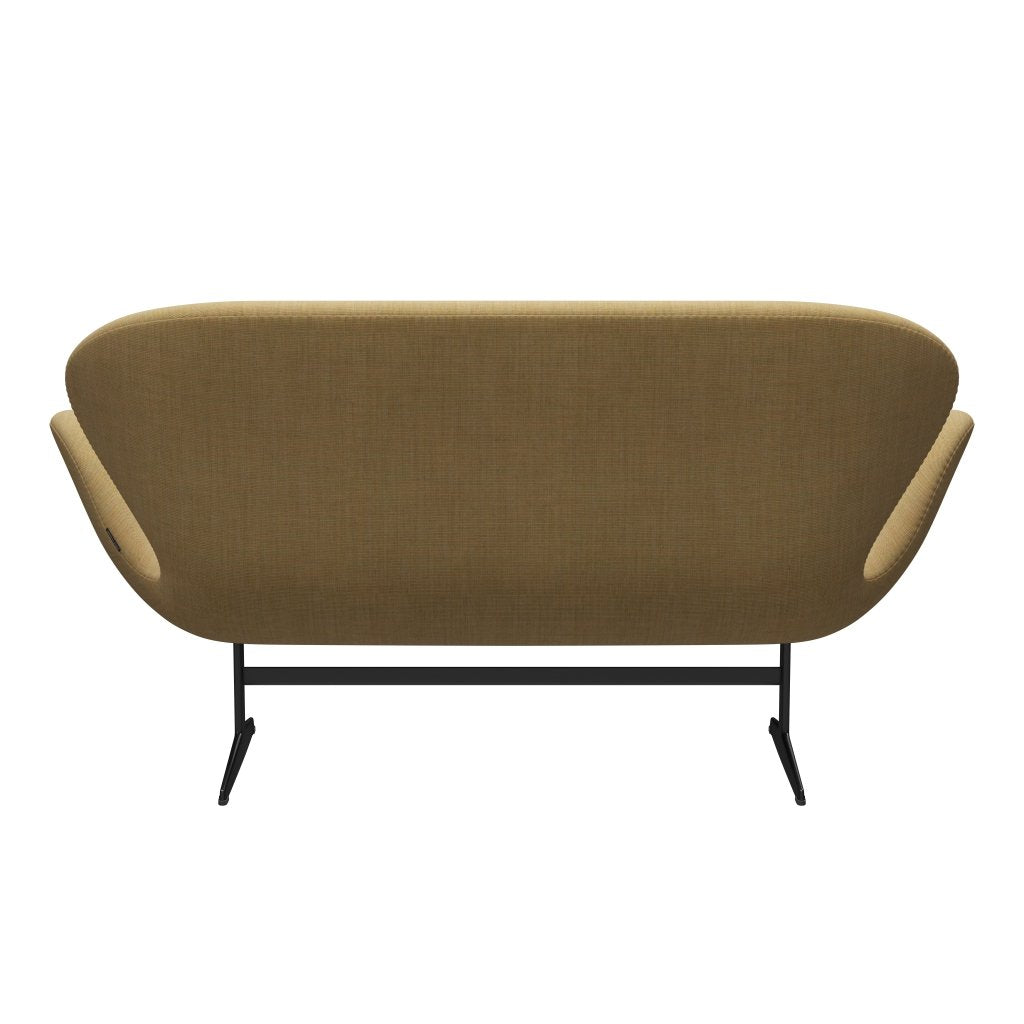 [product_category]-Fritz Hansen Swan Sofa 2 Seater, Black Lacquered/Canvas Light Beige-Fritz Hansen-3321-CA0414-BLLA-FRI-4