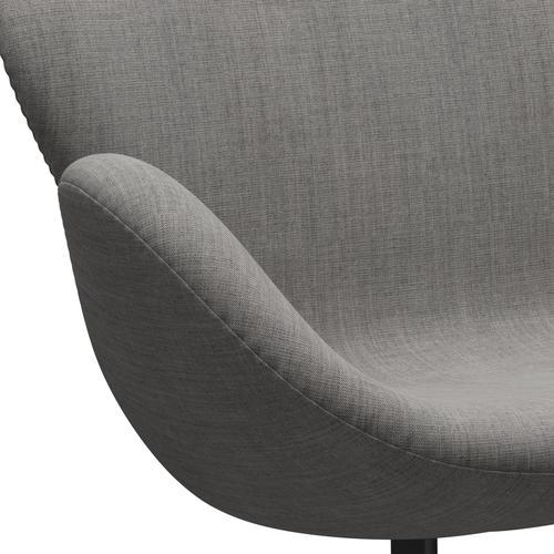 [product_category]-Fritz Hansen Swan Sofa 2 Seater, Black Lacquered/Canvas Light Grey-Fritz Hansen-3321-CA0124-BLLA-FRI-7