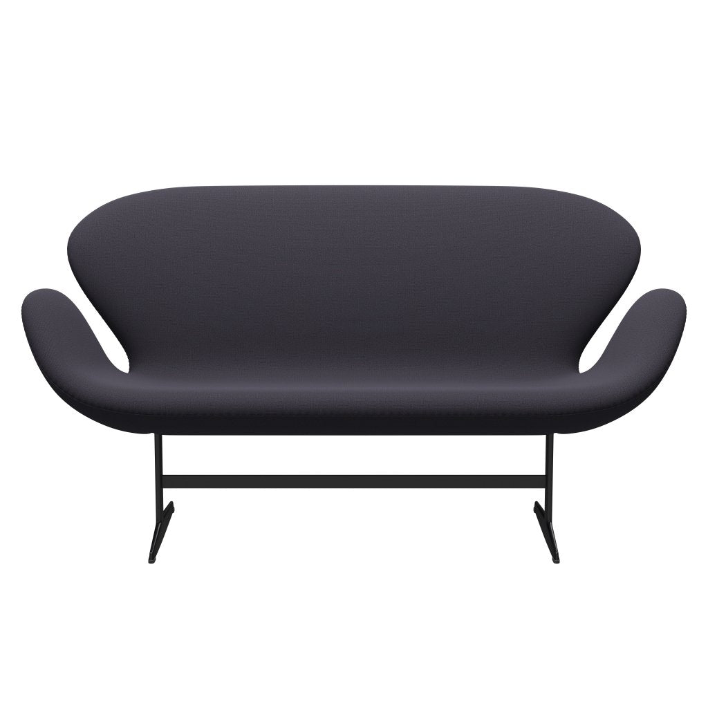 [product_category]-Fritz Hansen Swan Sofa 2 Seater, Black Lacquered/Capture Blue Charcoal-Fritz Hansen-3321-CP5201-BLLA-FRI-1