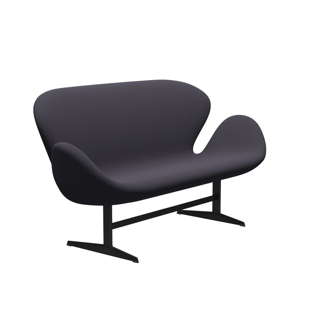 [product_category]-Fritz Hansen Swan Sofa 2 Seater, Black Lacquered/Capture Blue Charcoal-Fritz Hansen-3321-CP5201-BLLA-FRI-2