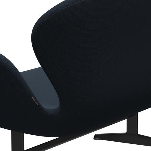 [product_category]-Fritz Hansen Swan Sofa 2 Seater, Black Lacquered/Capture Blue-Fritz Hansen-3321-CP6001-BLLA-FRI-5