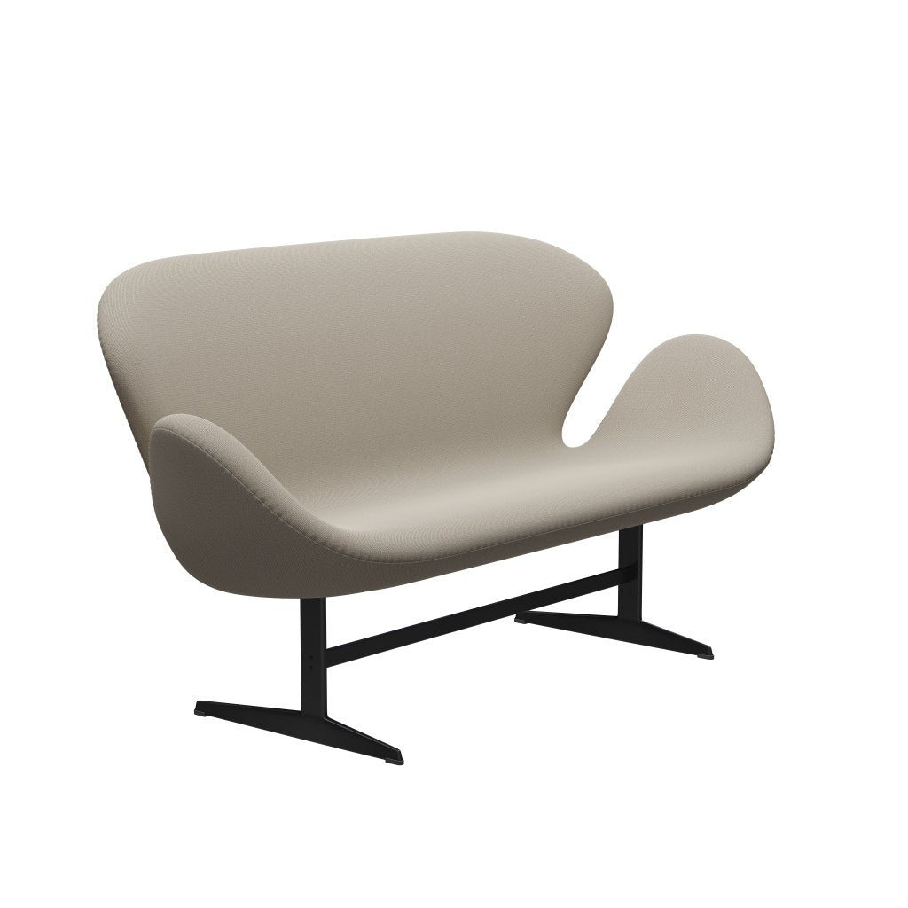 [product_category]-Fritz Hansen Swan Sofa 2 Seater, Black Lacquered/Capture Grey Sand-Fritz Hansen-3321-CP5103-BLLA-FRI-2