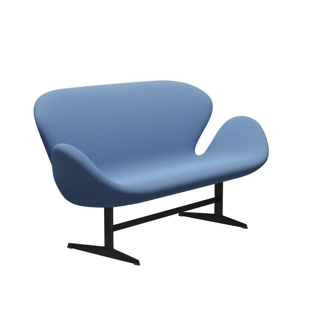 [product_category]-Fritz Hansen Swan Sofa 2 Seater, Black Lacquered/Capture Instant Blue-Fritz Hansen-3321-CP5002-BLLA-FRI-2