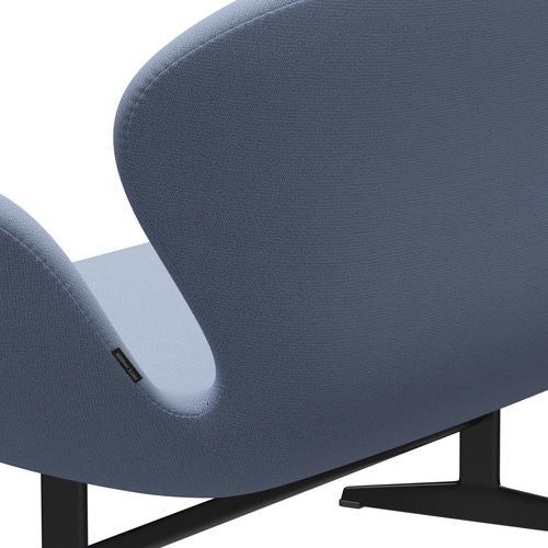 [product_category]-Fritz Hansen Swan Sofa 2 Seater, Black Lacquered/Capture Light Blue (4902)-Fritz Hansen-3321-CP4902-BLLA-FRI-5