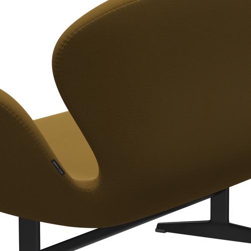 [product_category]-Fritz Hansen Swan Sofa 2 Seater, Black Lacquered/Capture Mustard Dark-Fritz Hansen-3321-CP6401-BLLA-FRI-5