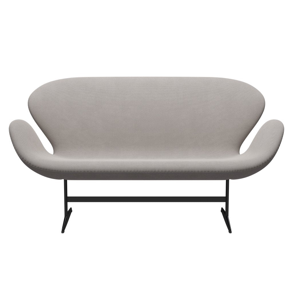 [product_category]-Fritz Hansen Swan Sofa 2 Seater, Black Lacquered/Capture Warm Grey Light-Fritz Hansen-3321-CP4101-BLLA-FRI-1