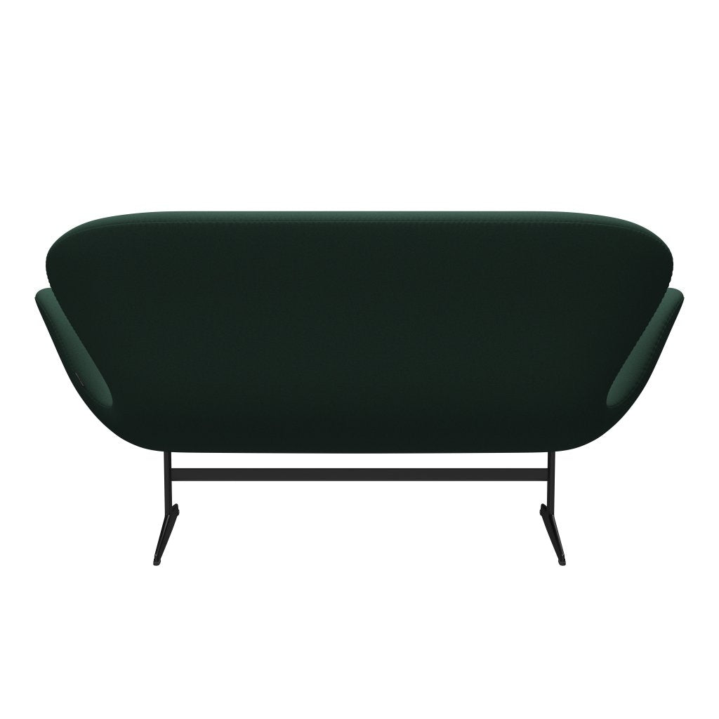 [product_category]-Fritz Hansen Swan Sofa 2 Seater, Black Lacquered/Christianshavn Dark Green Uni-Fritz Hansen-3321-CH1160-BLLA-FRI-4