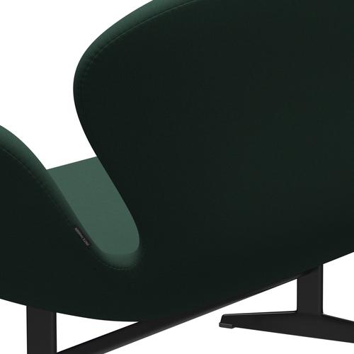 [product_category]-Fritz Hansen Swan Sofa 2 Seater, Black Lacquered/Christianshavn Dark Green Uni-Fritz Hansen-3321-CH1160-BLLA-FRI-5