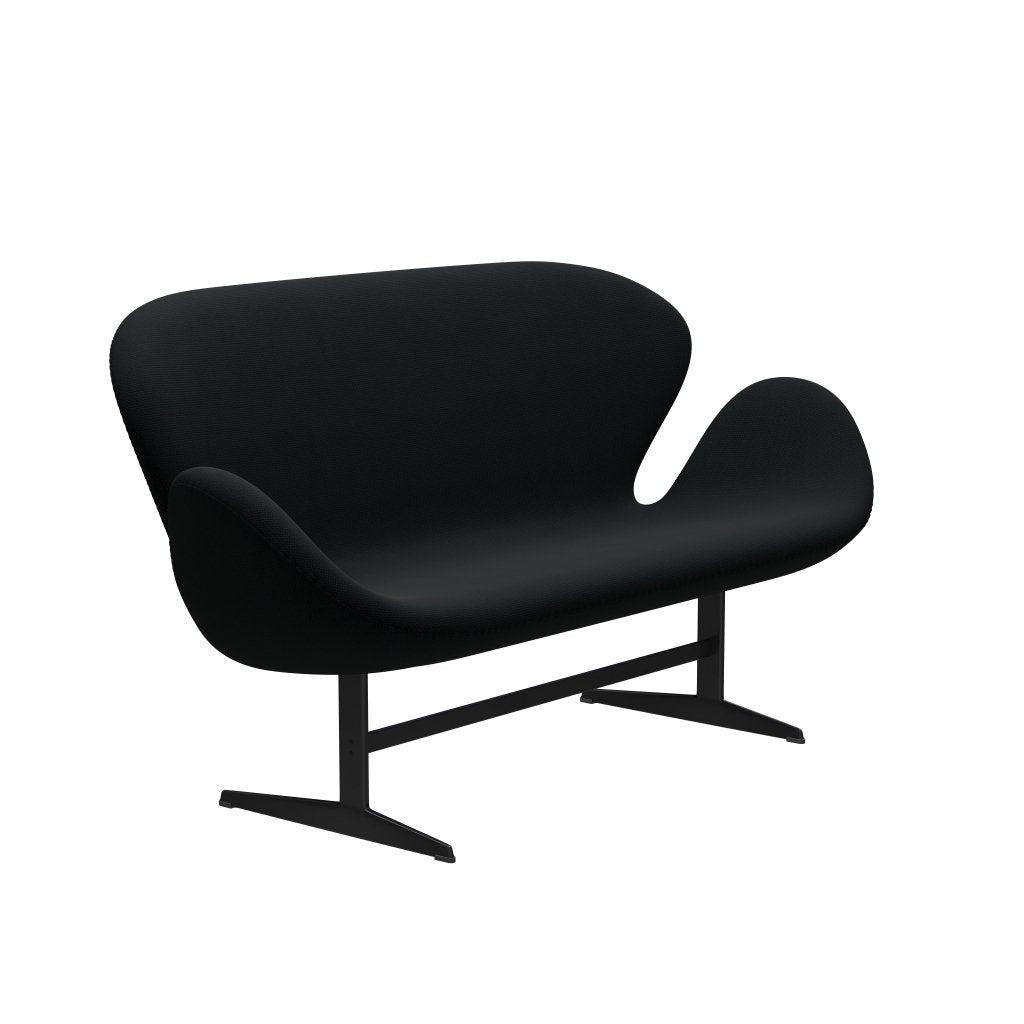 [product_category]-Fritz Hansen Swan Sofa 2 Seater, Black Lacquered/Diablo Black-Fritz Hansen-3321-DIA100-BLLA-FRI-2