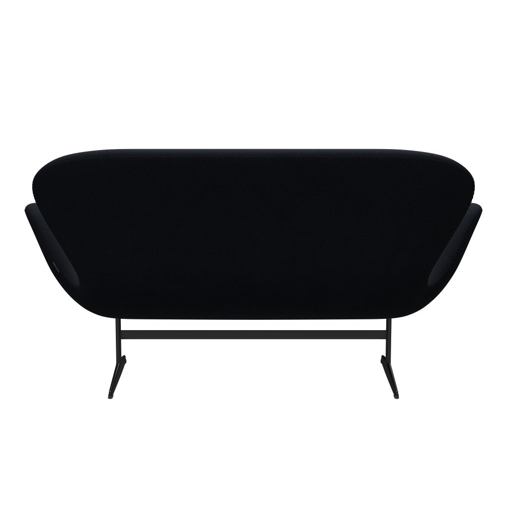 Fritz Hansen Swan canapé 2 places, laquée noire / diablo bleu foncé