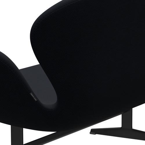 Fritz Hansen Swan canapé 2 places, laquée noire / diablo bleu foncé