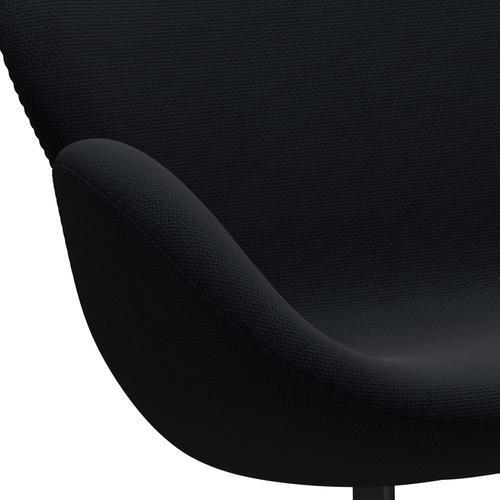 Fritz Hansen Swan canapé 2 places, laquée noire / diablo bleu foncé