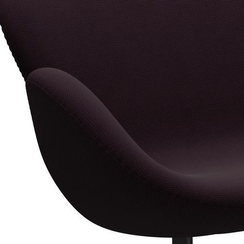 Fritz Hansen Swan Sofa 2 -Sitzer, schwarzer lackierter/Diablo -Pflaume